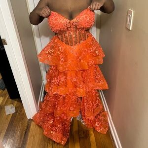 Orange prom dress